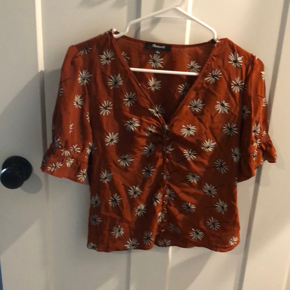 Madewell Silk Daylight top in fresh daisies